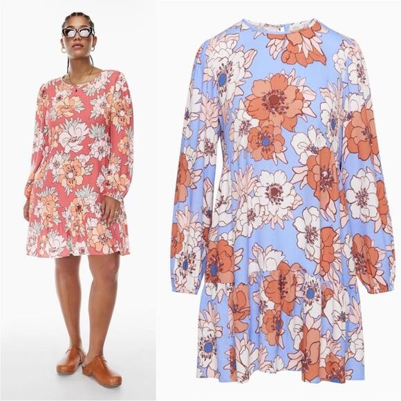Aritzia Dresses & Skirts - Aritzia Wilfred Lambrusco Tiered Long Sleeve Mini Dress